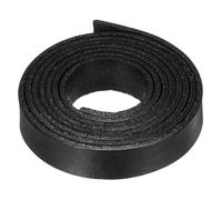 sourcing map 1.1 Yard 12mm Flat Leather Cord, Leather Lacing Strips for DIY Crafts Black
