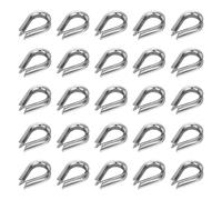 sourcing map 1/16" M2 Stainless Steel Thimble, 304 Stainless Steel Wire Rope Cable Thimbles Rigging Marine Grade, Silver 25Pcs