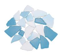 sourcing map 1.1LB Irregular Ceramics Mosaic Tile 3.2-8.5cm Light Blue | 500g Mixed Stained Bulk Ceramic Mosaic Pieces Stones Mosaic Kits for DIY Art Craft Projects Home Decor