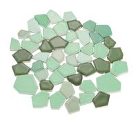 sourcing map 1.1LB Irregular Ceramics Mosaic Tiles 2.3-4.2 cm Mixed Green | 500g Stained Bulk Ceramic Mosaic Pieces Stones Mosaic Kits for DIY Art Craft Projects Home Decor
