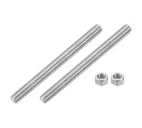 sourcing map 1/2"-13 Fully All Threaded Rod, 2Pcs 304 Stainless Steel Long Threaded Screw 6" Length Right Hand Threads for Furniture Mounting Assembly Fastening