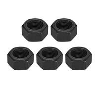 sourcing map 1/2-20 Hex Nuts, Carbon Steel Grade 8.8 Black Oxide Hexagon Nut for Screw Bolt, 5 of Pack