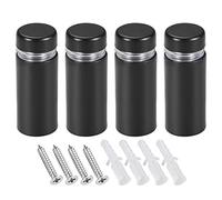 sourcing map 1/2 Dia x 1-5/16"(12x33mm) Standoff Screws Wall Mount Sign Holders Acrylic Glass Nails Black with Screws 4pcs