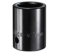 sourcing map 1/2" Drive 6 Point Pneumatic Socket 20mm Metric Shallow Impact Socket Chrome Vanadium Steel Square Drive 6-Point Sockets Mechanic Hand Tool for Pneumatic Wrench, Black