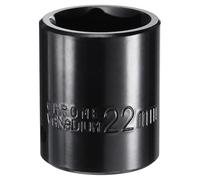 sourcing map 1/2" Drive 6 Point Pneumatic Socket 22mm Metric Shallow Impact Socket Chrome Vanadium Steel Square Drive 6-Point Sockets Mechanic Hand Tool for Pneumatic Wrench, Black