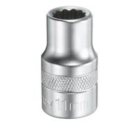 sourcing map 1/2" Drive by 11mm 12-Point Shallow Socket 38mm Length Metric Spline Socket