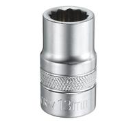 sourcing map 1/2" Drive by 13mm 12-Point Shallow Socket 38mm Length Metric Spline Socket