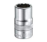 sourcing map 1/2" Drive by 14mm 12-Point Shallow Socket 38mm Length Metric Spline Socket