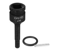 sourcing map 1/2" Drive Impact Hex Bit Socket 7mm Metric CR-MO Steel 6-Point Sockets with Cotter Pin for Power Drill Drivers Adapter