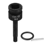 sourcing map 1/2" Drive Impact Hex Bit Socket 8mm Metric CR-MO Steel 6-Point Sockets with Cotter Pin for Power Drill Drivers Adapter