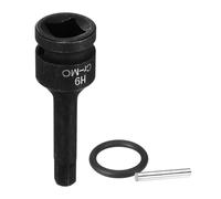 sourcing map 1/2" Drive Impact Hex Bit Socket 9mm Metric CR-MO Steel 6-Point Sockets with Cotter Pin for Power Drill Drivers Adapter