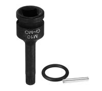 sourcing map 1/2" Drive M10 Triple Square Impact Spline Bit Socket 10mm CR-MO Steel 12-Point Triple Square Sockets with Cotter Pin and O-Ring for Power Drill Drivers Adapter