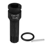 sourcing map 1/2" Drive M19 Triple Square Impact Spline Bit Socket 19mm CR-MO Steel 12-Point Triple Square Sockets with Cotter Pin and O-Ring for Power Drill Drivers Adapter