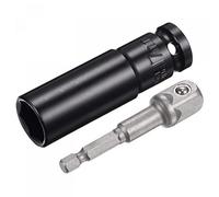 sourcing map 1/2" Drive Socket Accessory Set, 17mm Deep 6-Point Impact Socket 3" Length and 1/4" Hex Shank Adapter