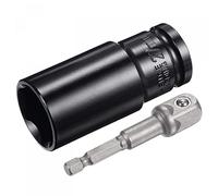 sourcing map 1/2" Drive Socket Accessory Set, 27mm Deep 6-Point Impact Socket 3" Length and 1/4" Hex Shank Adapter
