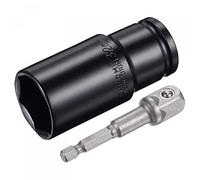 sourcing map 1/2" Drive Socket Accessory Set, 32mm Deep 6-Point Impact Socket 3" Length and 1/4" Hex Shank Adapter