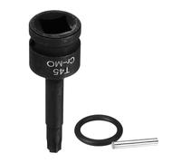 sourcing map 1/2" Drive Torx Bit Socket T45 Impact 6 Point Star Bit Sockets CR-MO Steel with Cotter Pin and O-Ring for Power Drill Drivers Garage Workshop Adapter