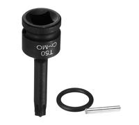 sourcing map 1/2" Drive Torx Bit Socket T50 Impact 6 Point Star Bit Sockets CR-MO Steel with Cotter Pin and O-Ring for Power Drill Drivers Garage Workshop Adapter
