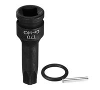sourcing map 1/2" Drive Torx Bit Socket T70 Impact 6 Point Star Bit Sockets CR-MO Steel with Cotter Pin and O-Ring for Power Drill Drivers Garage Workshop Adapter