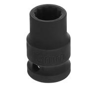 sourcing map 1/2" Drive x 13mm Shallow Impact Socket 12-Point Metric CR-V Steel Spindle Nut Impact Flip Sleeve for Home Auto Nuts Bolts Repair