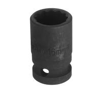 sourcing map 1/2" Drive x 16mm Shallow Impact Socket 12-Point Metric CR-MO Steel Nut Impact Grade Socket for Auto Repair