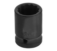 sourcing map 1/2" Drive x 19mm Shallow Impact Socket 12-Point Metric CR-V Steel Spindle Nut Impact Flip Sleeve for Home Auto Nuts Bolts Repair