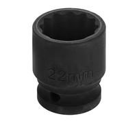 sourcing map 1/2" Drive x 22mm Shallow Impact Socket 12-Point Metric CR-V Steel Spindle Nut Impact Flip Sleeve for Home Auto Nuts Bolts Repair
