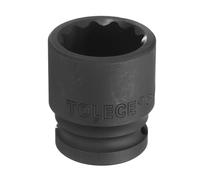 sourcing map 1/2" Drive x 23mm Shallow Impact Socket 12-Point Metric CR-MO Steel Nut Impact Grade Socket for Auto Repair