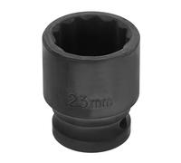 sourcing map 1/2" Drive x 23mm Shallow Impact Socket 12-Point Metric CR-V Steel Spindle Nut Impact Flip Sleeve for Home Auto Nuts Bolts Repair