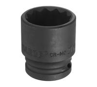 sourcing map 1/2" Drive x 27mm Shallow Impact Socket 12-Point Metric CR-MO Steel Nut Impact Grade Socket for Auto Repair
