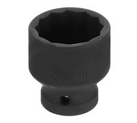 sourcing map 1/2" Drive x 30mm Shallow Impact Socket 12-Point Metric CR-V Steel Spindle Nut Impact Flip Sleeve for Home Auto Nuts Bolts Repair