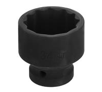 sourcing map 1/2" Drive x 34mm Shallow Impact Socket 12-Point Metric CR-V Steel Spindle Nut Impact Flip Sleeve for Home Auto Nuts Bolts Repair