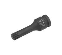 sourcing map 1/2" Drive x M14 (14mm) Impact Triple Square Spline Bit Socket, Metric 3" Length, Cr-Mo Steel
