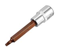 sourcing map 1/2" Drive x T27 Torx Bit Socket, S2 Steel Bits CR-V Sockets 4" Length Use with Ratchet Wrench, Slide Bar, Extension Rod