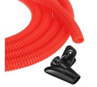 sourcing map 1/2 Inch 20ft Split Wire Loom Tubing, Flexible Cord Protectors with Installation Tool Cable Management Sleeve Conduits Cover for Office Home Electrical Automotive Wires, Red