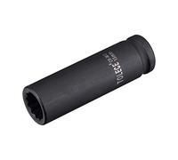sourcing map 1/2-Inch Drive 15mm 12-Point Deep Impact Socket, CR-MO Steel 78mm Length, Metric Sizes
