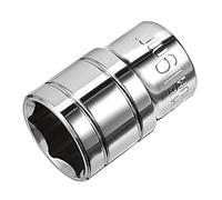 sourcing map 1/2-Inch Drive 19mm 6-Point Shallow Socket, Metric, Cr-V