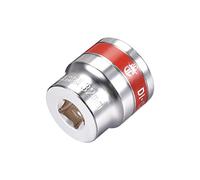 sourcing map 1/2-Inch Drive by 32mm Shallow Socket with Red Band, Cr-V, 6-Point, Metric