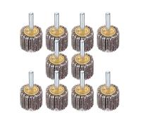 sourcing map 1.2 Inch Flap Wheels Shank Mounted Sanding Disc Abrasive Wheel 80 Grits 10 Pcs