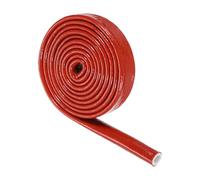 sourcing map 1/2 Inch ID 6.6 ft Heat Shielded Fire Sleeve Red Silicone Coated Fiberglass Tape, for Automotive Hose Lines Wires Electrical Wiring