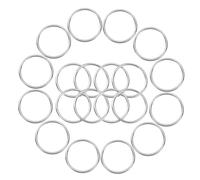 sourcing map 1.2 Inch Metal O Rings, Silver Welded Round Ring Buckles, Stainless Steel Hardware Bags Rings for Purse, Sewing Keychains Belts, Dog Collars, 20Pcs