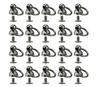 sourcing map 1/2-inch O-Ring Button Stud Rivets Screw Back Zinc Alloy Pull Ring Rivets for Leather Craft Dim Gray 20 Pcs