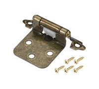 sourcing map 1/2 Inch Overlay Cabinet Hinges Self Closing 2.76 Inch for Cupboard Closet Door with Screws Bronze Tone 4Pcs