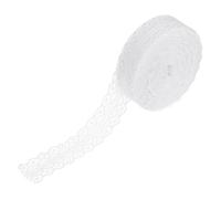 sourcing map 1.2 Inch Wide 25 Yard Lace Ribbon Floral Pattern Snow-White Lace Trim Ribbon for Gift Wrapping Bouquets, Wedding Decor Sewing Making, and DIY Crafts