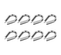 sourcing map 1/2" M12 Stainless Steel Thimble, 304 Stainless Steel Wire Rope Cable Thimbles Rigging Marine Grade, Silver 8Pcs