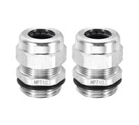 sourcing map 1/2" NPT Cable Glands, IP68 Waterproof Strain Relief Cord Grip Connector for 6-12mm Dia Wire, 304 Stainless Steel Wire Protectors for Cable Fixing, Wiring, Repairing, Pack of 2