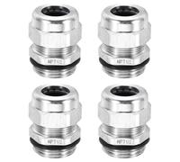 sourcing map 1/2" NPT Cable Glands, IP68 Waterproof Strain Relief Cord Grip Connector for 6-12mm Dia Wire, 304 Stainless Steel Wire Protectors for Cable Fixing, Wiring, Repairing, Pack of 4
