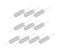 sourcing map 1.2 Ohm Ceramic Cement Resistor, 7W Power Wirewound Horizontal Cement Resistor Kit Tolerance 5% for Audio Equipment Power Adapters Frequency Divider Circuit Board(Pack of 10)