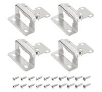 Sourcing Map 1/2" Overlay Cabinet Kitchen Hinges, 4 Set Semi-Concealed Hinges, Face Mount, Nickel Silver