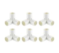 Sourcing Map 1/2" PVC 3-Way Elbow Fittings, 6 Pcs, White